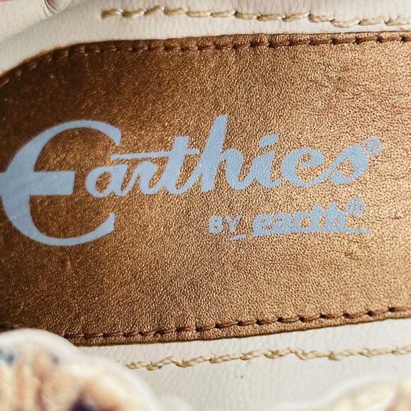 EARTHIES Tolo Leather Tan & Gray Snakeskin Animal Print Ballet Flats 8 - Picture 8 of 12